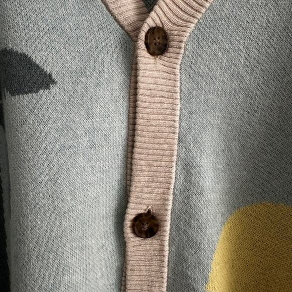 Marine Layer NWT Sunset Palm Finn Intarsia Cardigan Sweater Large - Picture 5 of 11